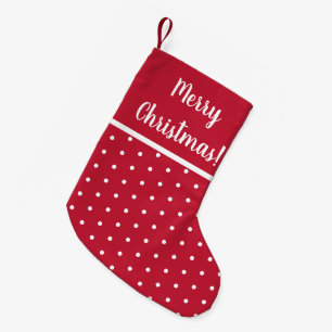 Petite Chaussette De Noël Red Joyeux Noël Pois Festive