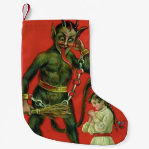 Petite Chaussette De Noël Red Krampus Punissant fille de prière