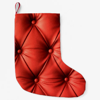Petite Chaussette De Noël Red leather, texture