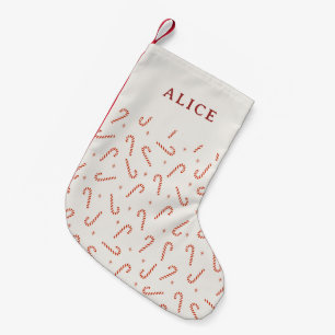 Petite Chaussette De Noël Red Sucre de canne Stars Festive