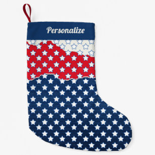 Petite Chaussette De Noël Red White & Blue American Stars Noël