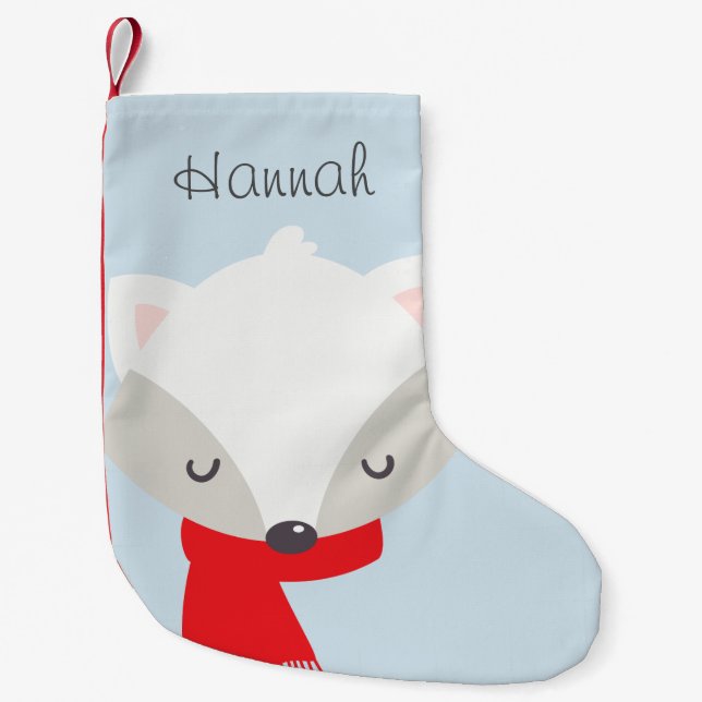 Petite Chaussette De Noël Renard dans Scarf Personnalisé (Devant)