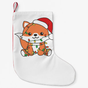 Petite Chaussette De Noël Renard Noël Hiver Animaux Fêtes Renards