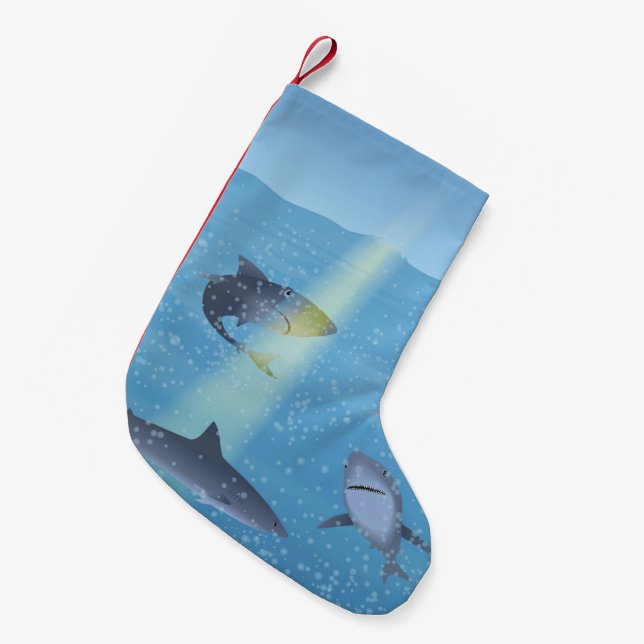 Petite Chaussette De Noël Requins (Devant (Accrochage))