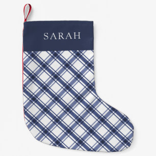 Petite Chaussette De Noël Réservoir de Noël bleu et blanc
