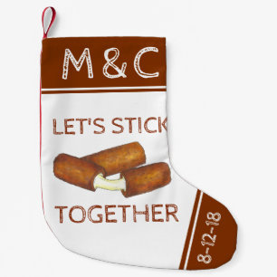 Petite Chaussette De Noël Restons ensemble Mozzarella Fromage Couples