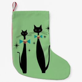 Petite Chaussette De Noël Retro Atomique Moyen Siècle Moderne MCM Cool Chat