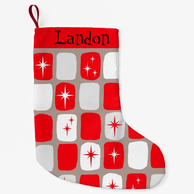 Petite Chaussette De Noël Rétro bas rouge de Noël de Starburts (Devant)