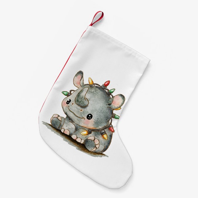 Petite Chaussette De Noël Rhino Festif (Devant (Accrochage))