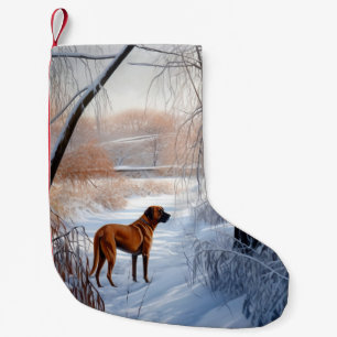 Petite Chaussette De Noël Rhodesian Ridgeback Laisser Neige Noël