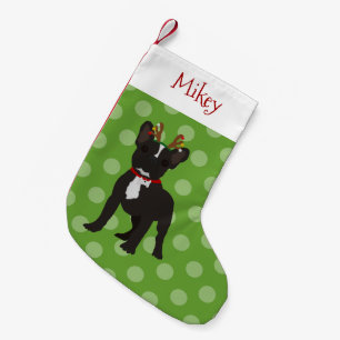 Petite Chaussette De Noël Rindeer French Bulldog Noir Et Blanc
