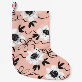 Petite Chaussette De Noël roses Abstraits, couleurs pâles, motif vintage.