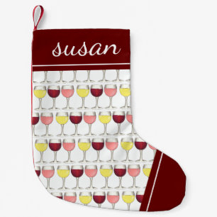 Petite Chaussette De Noël Rouge Blanc Rosé Vin Verres Vin Cocktails