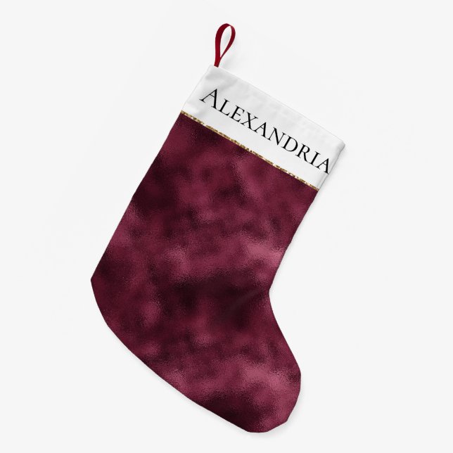 Petite Chaussette De Noël Rouge bourguignon (Devant (Accrochage))