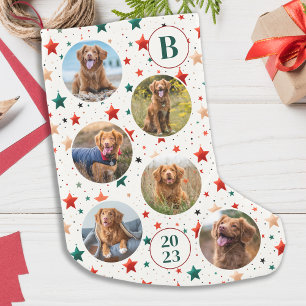 Petite Chaussette De Noël Rouge de chien de compagnie photo personnalisé