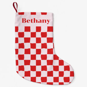 Petite Chaussette De Noël Rouge Rose Rétro Groovy