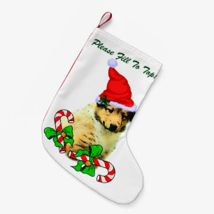 Petite Chaussette De Noël Rough Collie Puppy Christmas