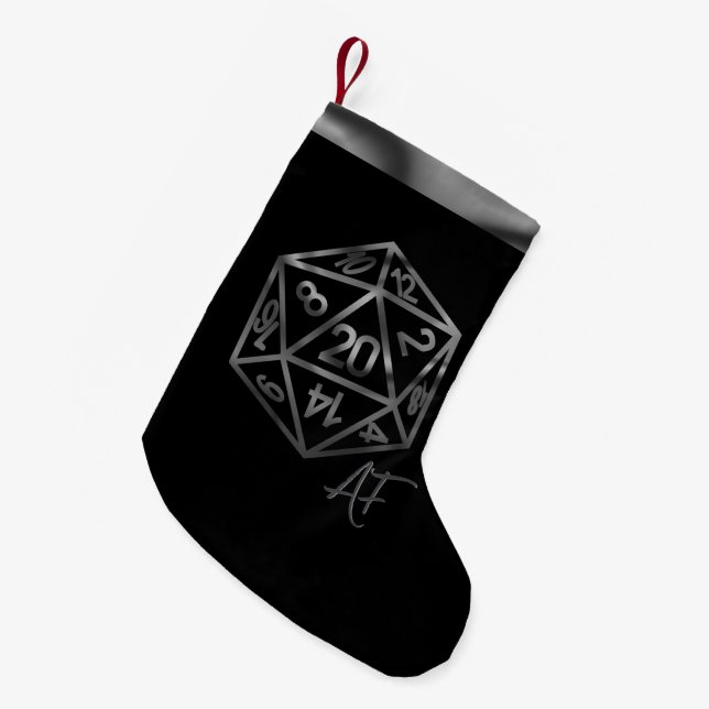 Petite Chaussette De Noël RPG Crit AF | Imaginaire Tabletop Retro Gamer Dice (Devant (Accrochage))