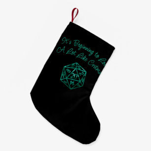 Petite Chaussette De Noël RPG Critmas   Teal Green Tabletop Roleplayer Dice