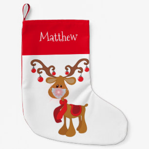 Petite Chaussette De Noël Rudolph Reindeer avec masque visage 2020