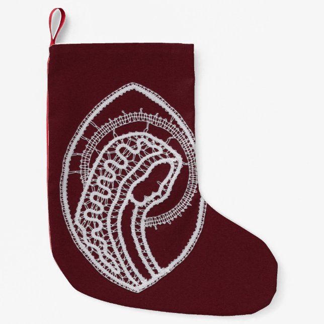 Petite Chaussette De Noël Sainte Vierge Marie, dentelle (Devant)