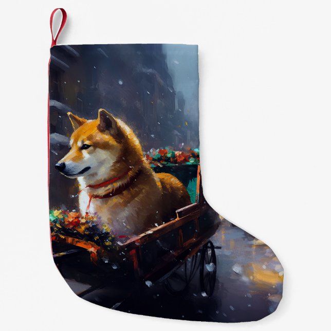 Petite Chaussette De Noël Saison de Noël de Shiba Inu (Devant)