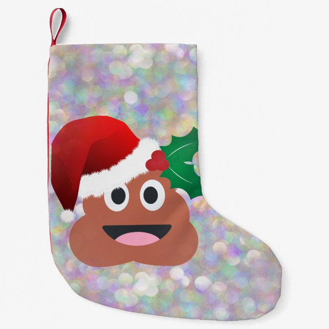 Petite Chaussette De Noël santa claus emoji xmas stockage de noël (Devant)