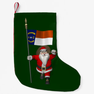 Petite Chaussette De Noël Santa Claus With Ensign Of North Carolina