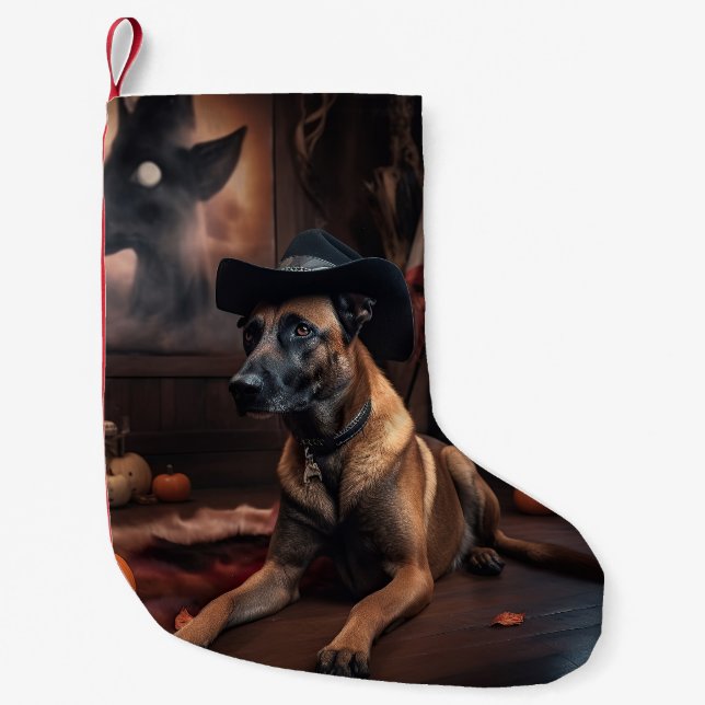 Petite Chaussette De Noël Scandale d'Halloween Citrouille (Devant)