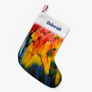 Petite Chaussette De Noël Scarlet Macaw Oiseau tropical Personnalisé
