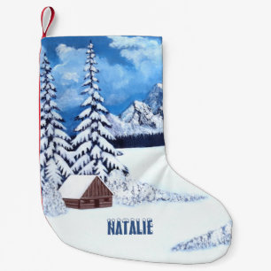 Petite Chaussette De Noël Scène hivernale