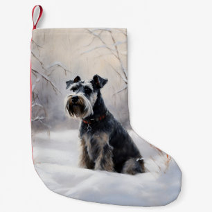 Petite Chaussette De Noël Schnauzer Miniature Laisser neiger Noël