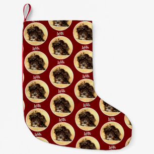 Petite Chaussette De Noël Schnoodle Chien Maroon Noël Stocking