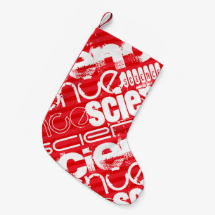Petite Chaussette De Noël Science ; Rayures rouges écarlates