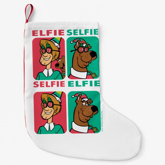 Petite Chaussette De Noël Scooby-Doo & Shaggy "Elfie Selfie" (Devant)