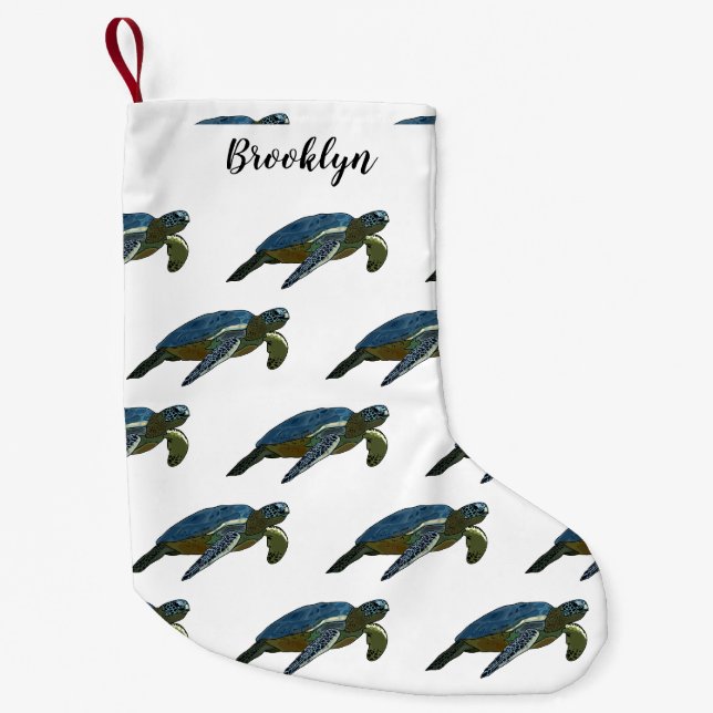 Petite Chaussette De Noël Sea turtle cartoon (Devant)