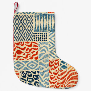 Petite Chaussette De Noël Seamless patchwork pattern. A collection of hand-d