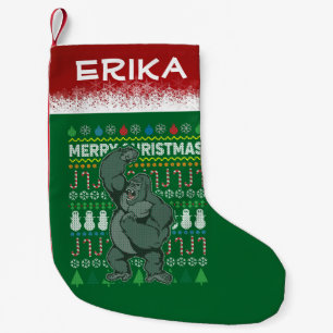 Petite Chaussette De Noël Série de la faune de Gorilla Ugly Christmas Sweat