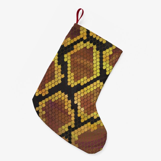 Petite Chaussette De Noël Serpent Brown et impression or (Devant (Accrochage))