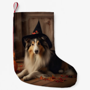 Petite Chaussette De Noël Shetland Sheepdog Citrouille Halloween effrayant