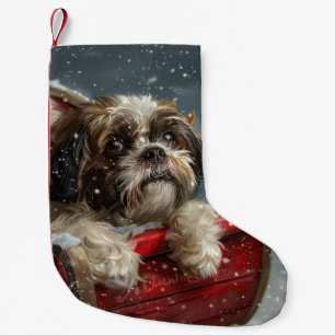 Petite Chaussette De Noël Shih Tzu Chien Festif de Noël
