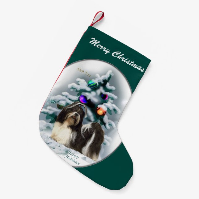Petite Chaussette De Noël Shih Tzu Noël (Devant (Accrochage))