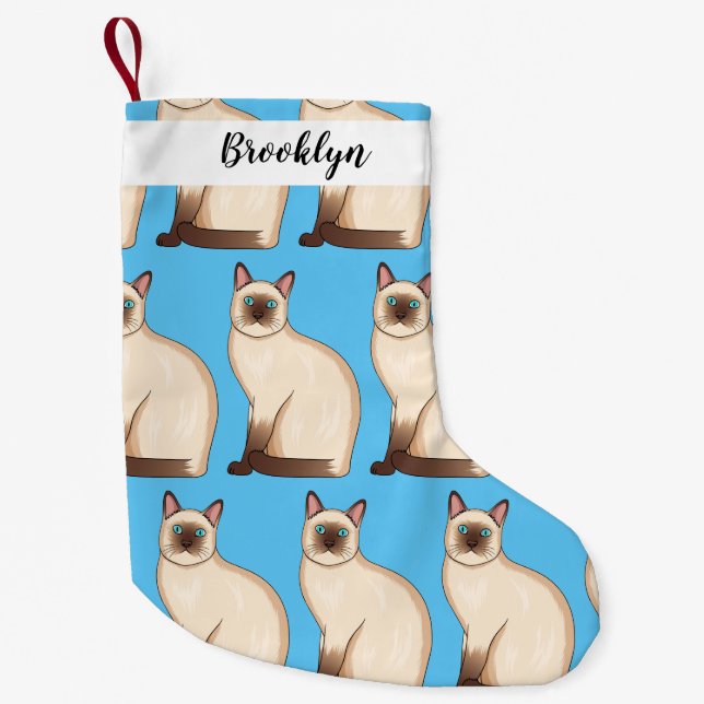 Petite Chaussette De Noël Siamese cat cartoon (Devant)