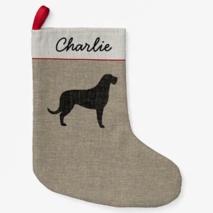 Petite Chaussette De Noël Silhouette de chien Wolfhound irlandais