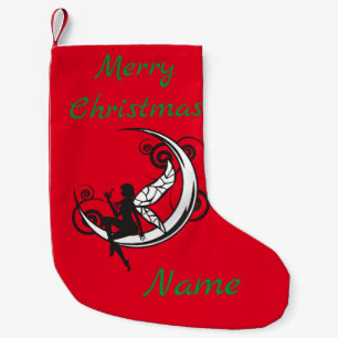 Petite Chaussette De Noël Silhouette velue Lune Thunder_Cove