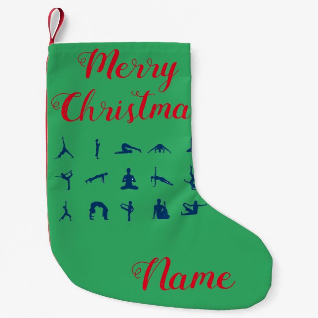 Petite Chaussette De Noël Silhouette Yoga Possède Thunder_Cove (Devant)
