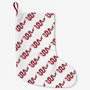 Petite Chaussette De Noël Silhouettes noires et rouges de serpent