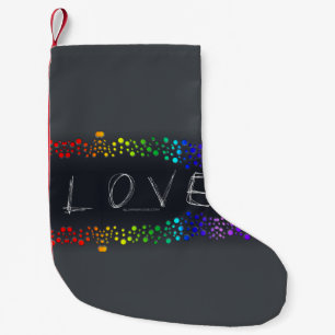 Petite Chaussette De Noël SlipperyJoe's scribbled love word rainbow gradient
