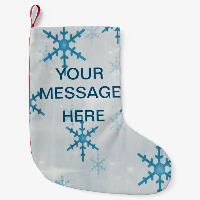 Petite Chaussette De Noël Snowflakes Bling (Devant)