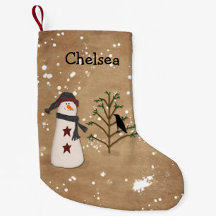 Petite Chaussette De Noël Snowman Avec Stocker De Noël Arbre